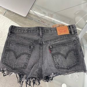 Levi 501 dark grey denim short shorts